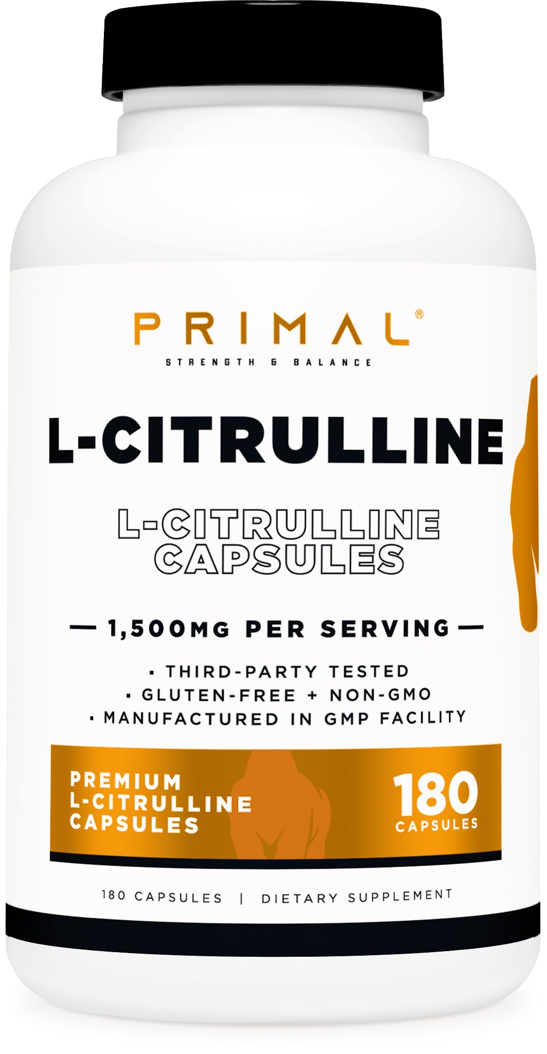 Primal L-Citrulline 1500mg capsules front view