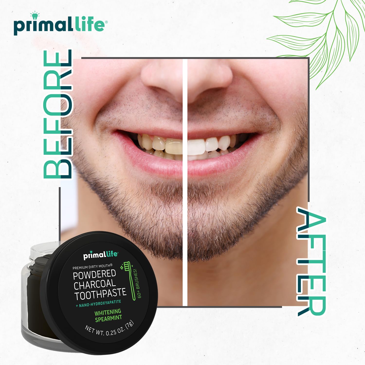 Primal Life Organics Dirty Mouth Toothpowder 709g in use