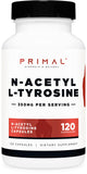 Primal N-Acetyl L-Tyrosine Capsules 350mg front view