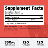 Primal N-Acetyl L-Tyrosine Capsules 350mg side view