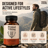 Primal Viking Men’s Daily Supplement bottle with cap open