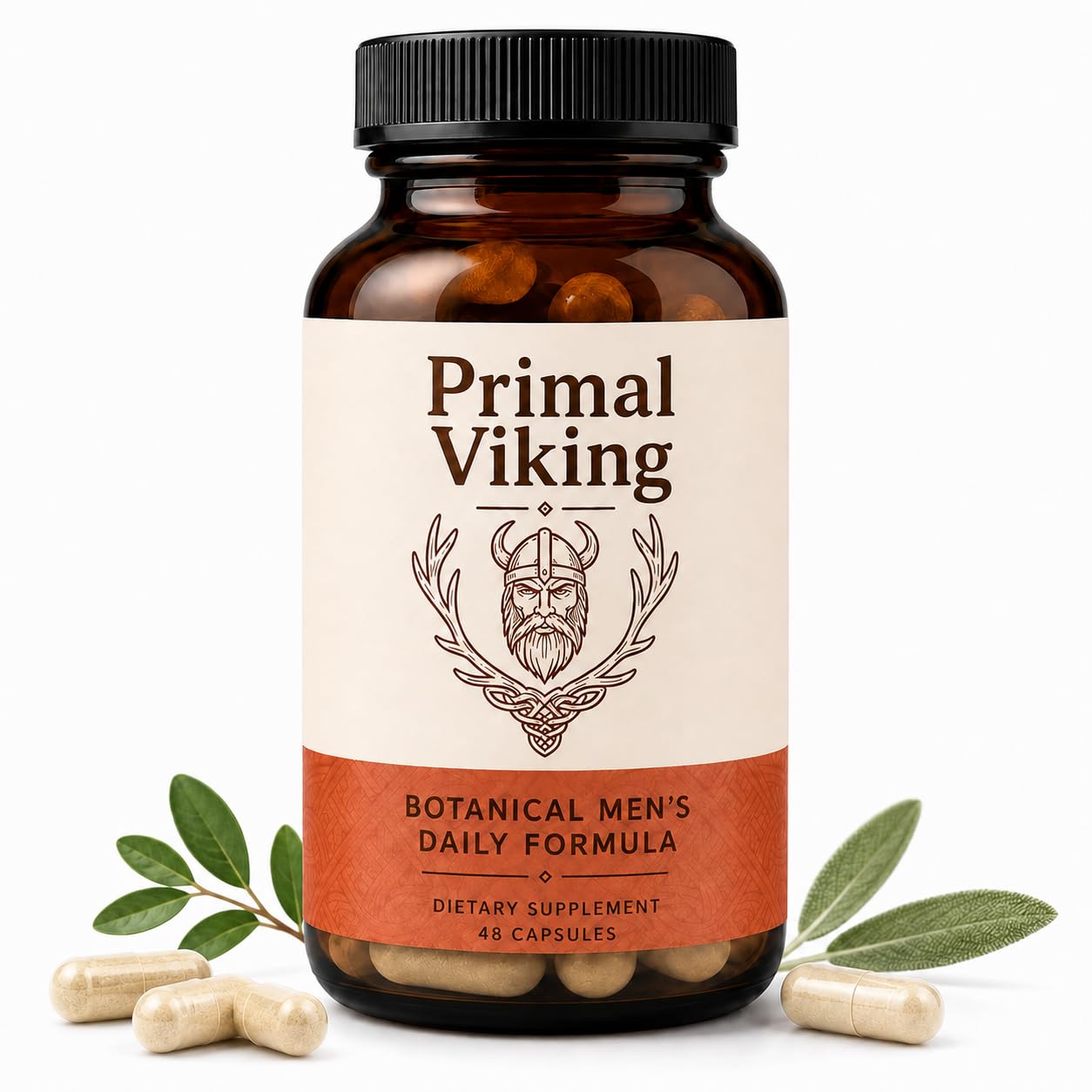 Primal Viking support Official Men’s Daily Supplement bottle front view