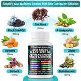 PrimalPeak Naturals Sea Moss Capsules side view showing capsule details
