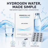PrimeCell H2 effervescent tablet dissolving in water