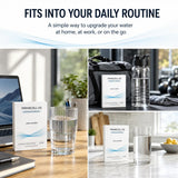 PrimeCell H2 tablets in a glass of water