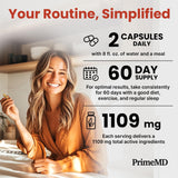 PrimeMD Berberine Supplement back view with ingredient list
