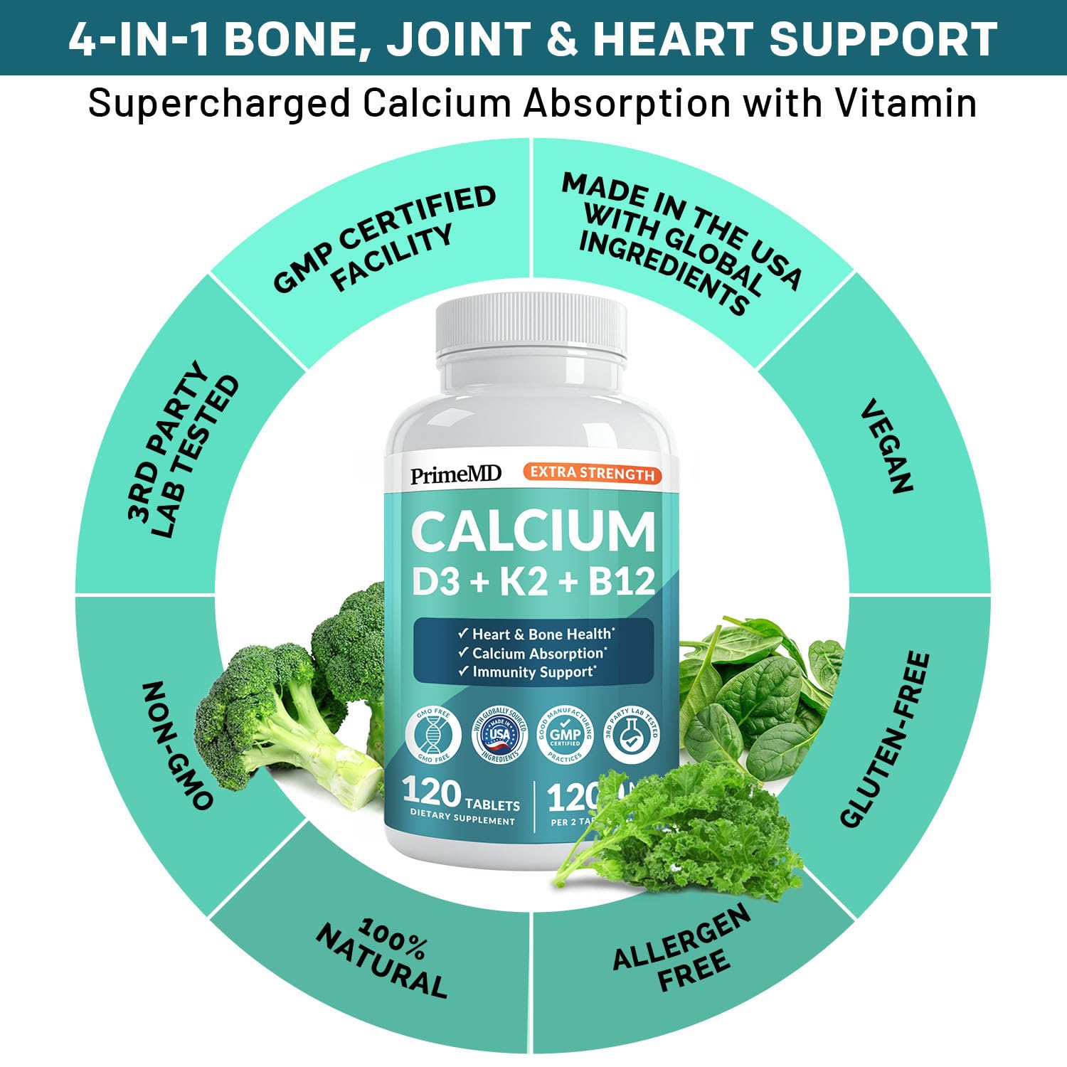 PrimeMD Calcium Supplement 1200mg bottle with label