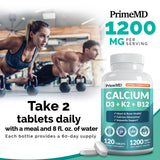 PrimeMD Calcium Supplement 1200mg with a glass of water