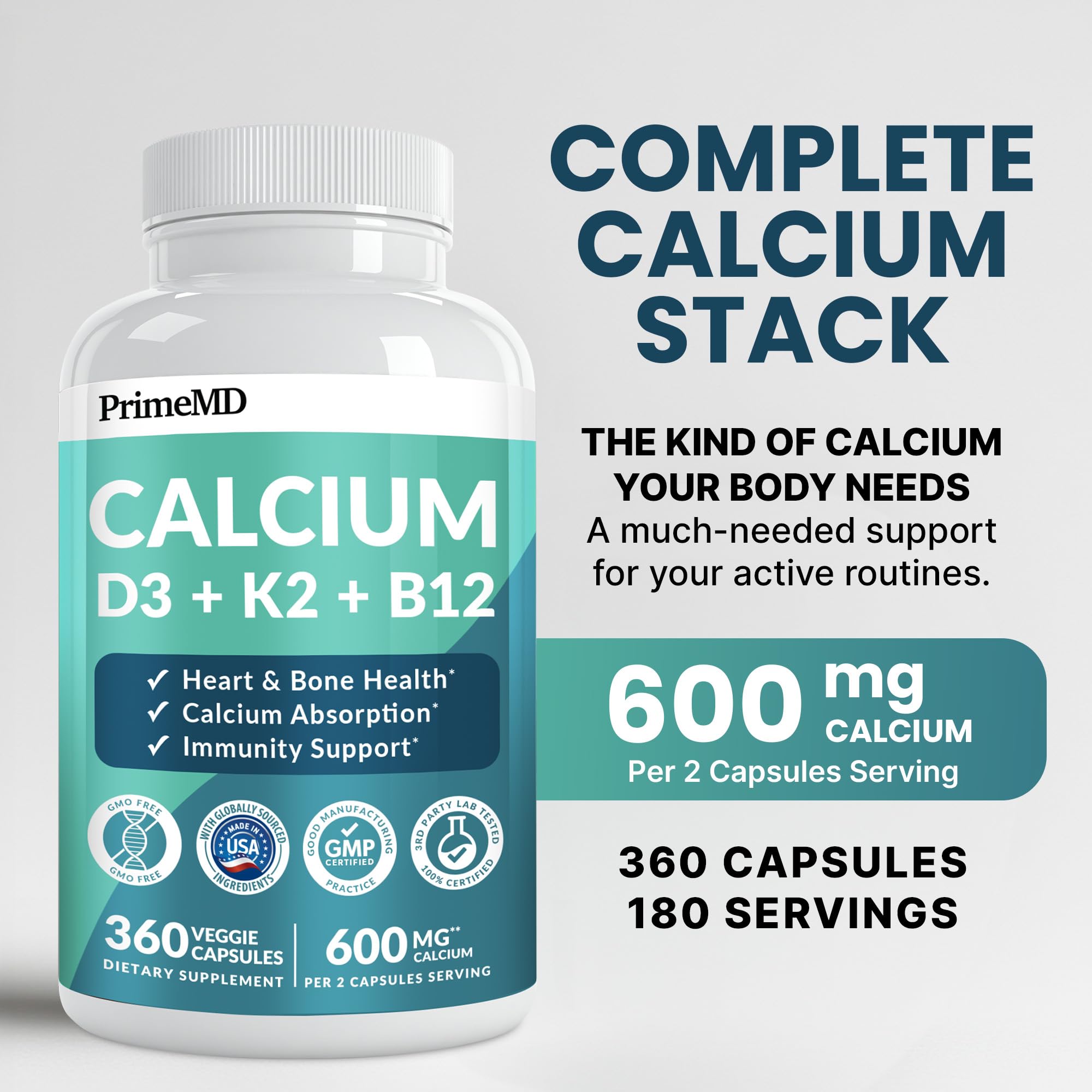 PrimeMD Calcium Supplement 295g side view
