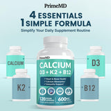 PrimeMD Calcium Supplement 4-in-1 Formula bottle with label
