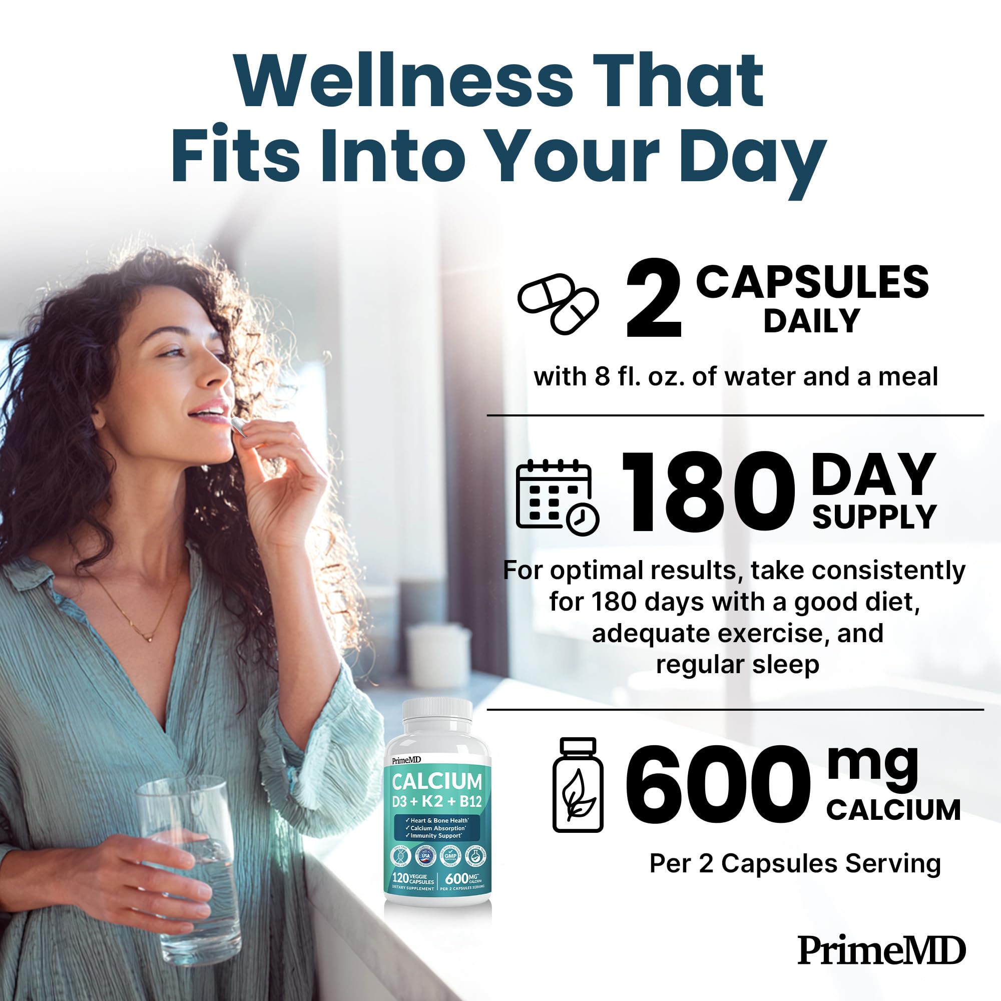 PrimeMD Calcium Supplement 4-in-1 Formula packaging details