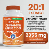 PrimeMD Ceylon Cinnamon capsules bottle side view