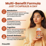 PrimeMD Ceylon Cinnamon Capsules with a measuring spoon for dosage