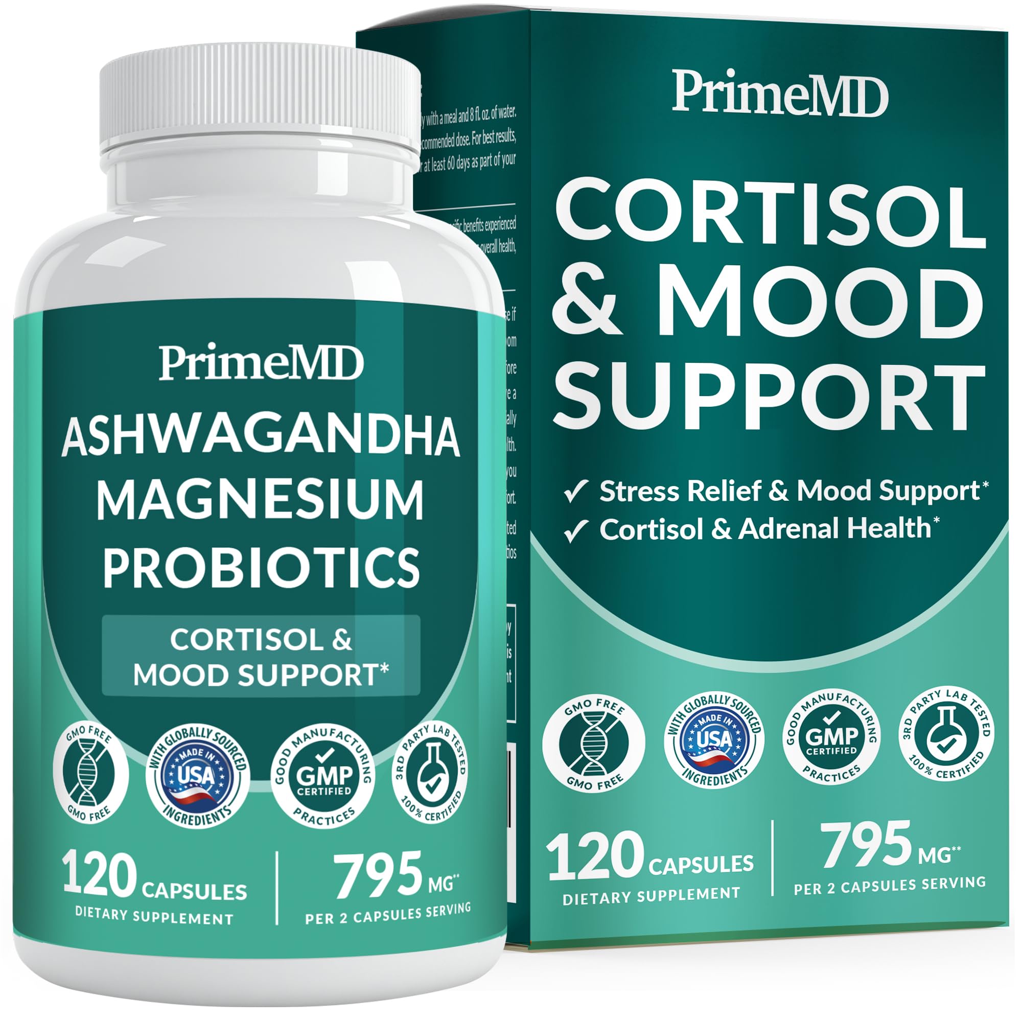 PrimeMD Cortisol Calm Capsules front view
