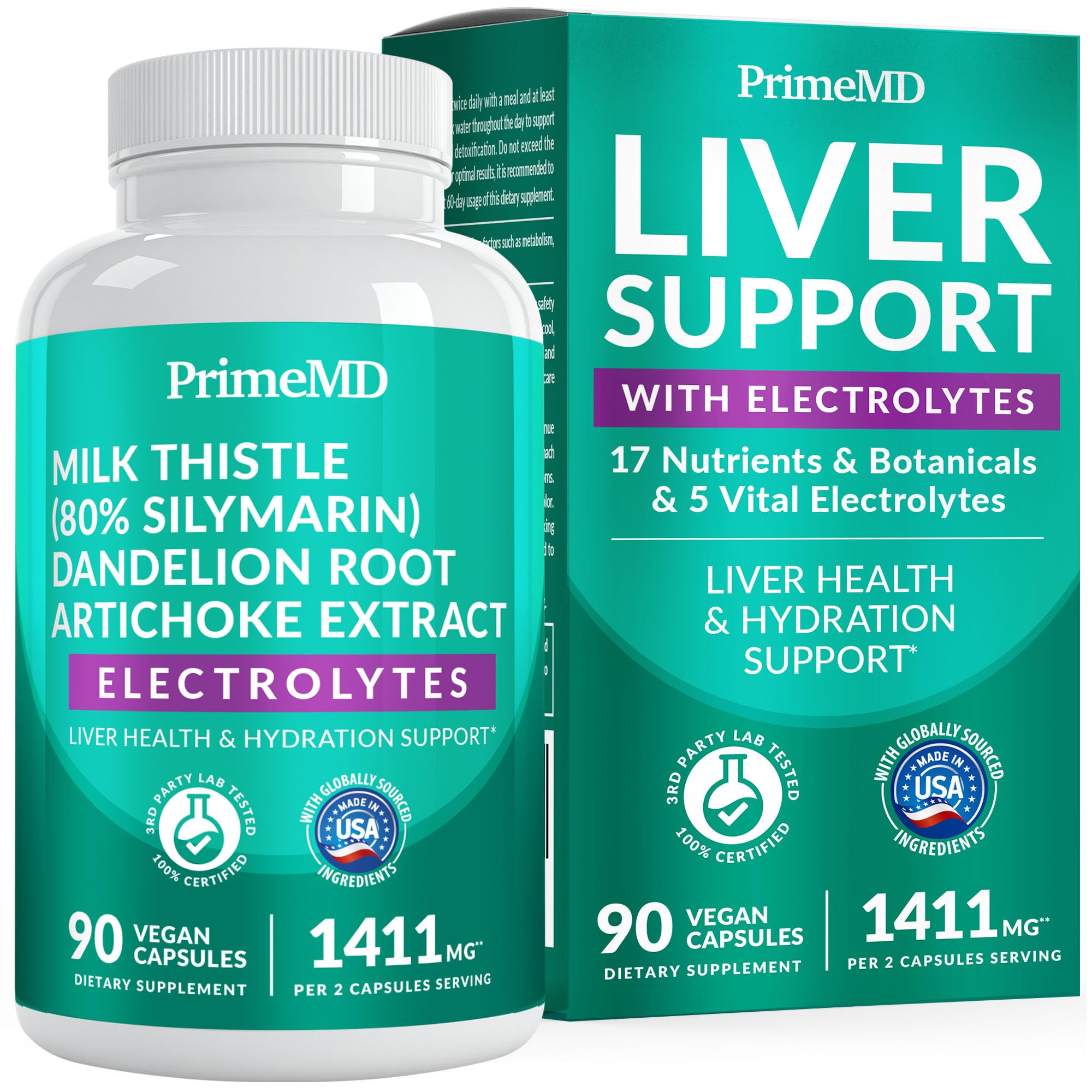 PrimeMD Milk Thistle Liver Support Supplement 350mg front view