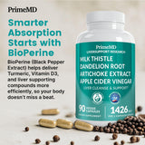 PrimeMD Milk Thistle supplement on kitchen counter