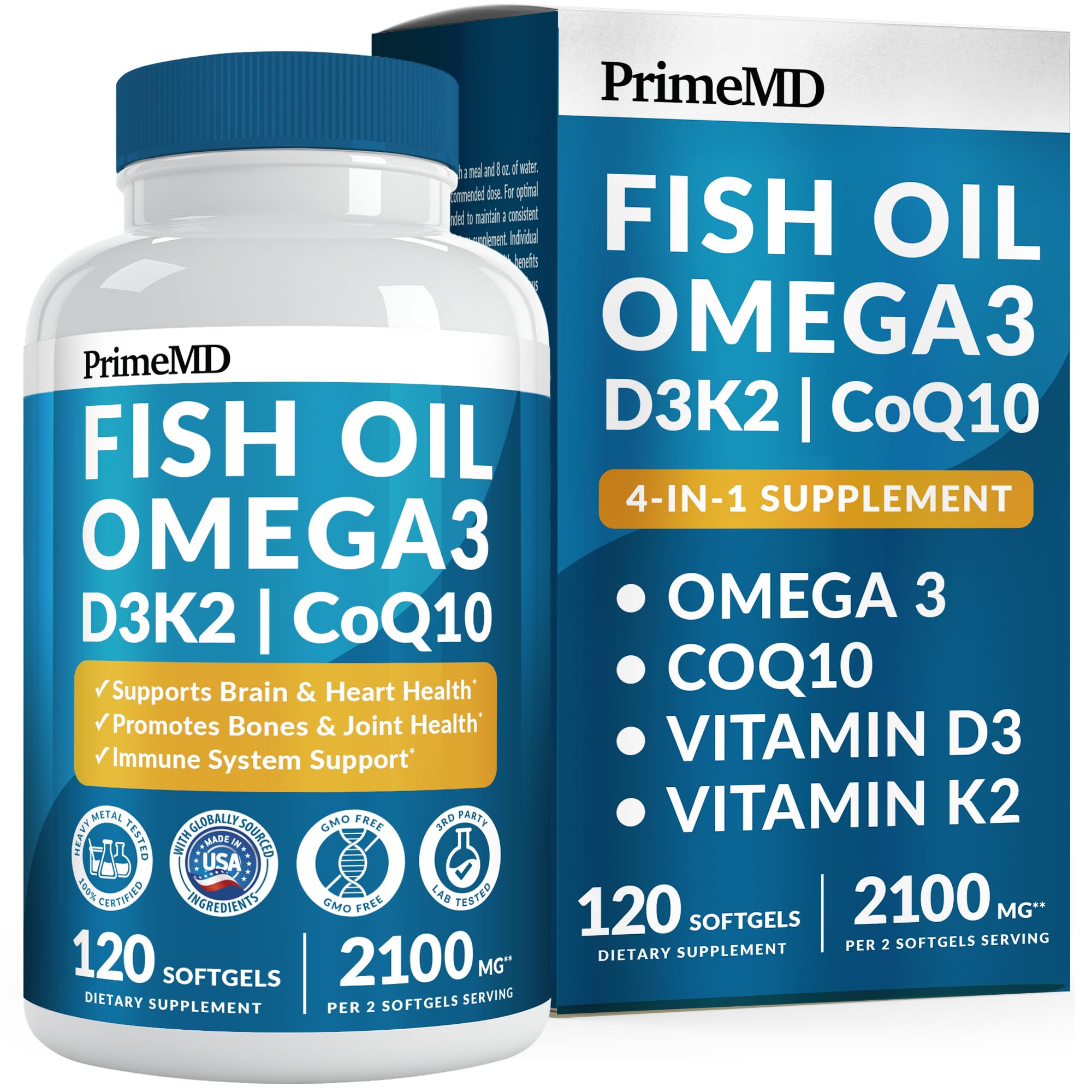 PrimeMD Omega-3 Fish Oil 2000mg softgel front view
