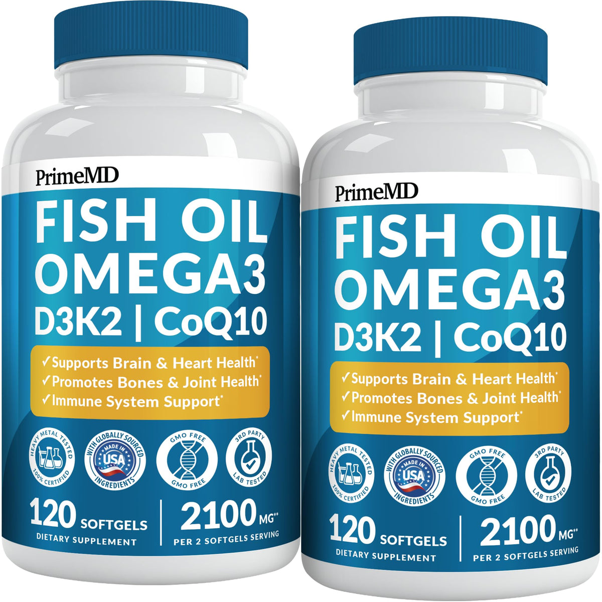 PrimeMD Omega-3 Fish Oil 2000mg softgels front view