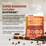 PrimeMD Super Berberine 1500 mg capsules on a kitchen counter
