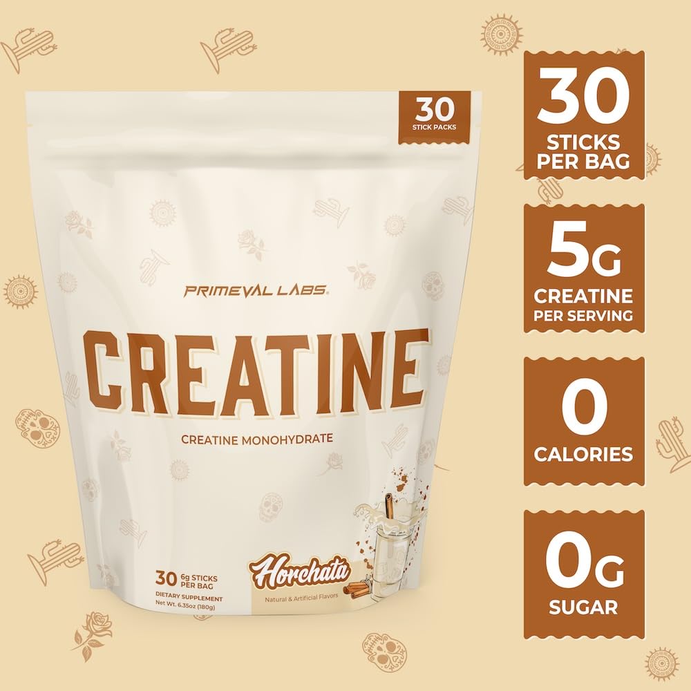 Primeval Labs Flavored Creatine 209g back view showing ingredients