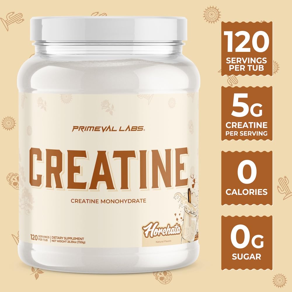 Primeval Labs Flavored Creatine 370g back view with nutritional information