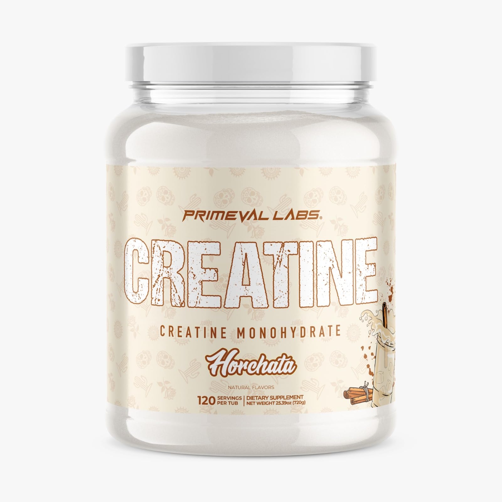 Primeval Labs Flavored Creatine 370g front view with vibrant packaging