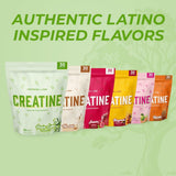 Primeval Labs Flavored Creatine Powder with gym equipment