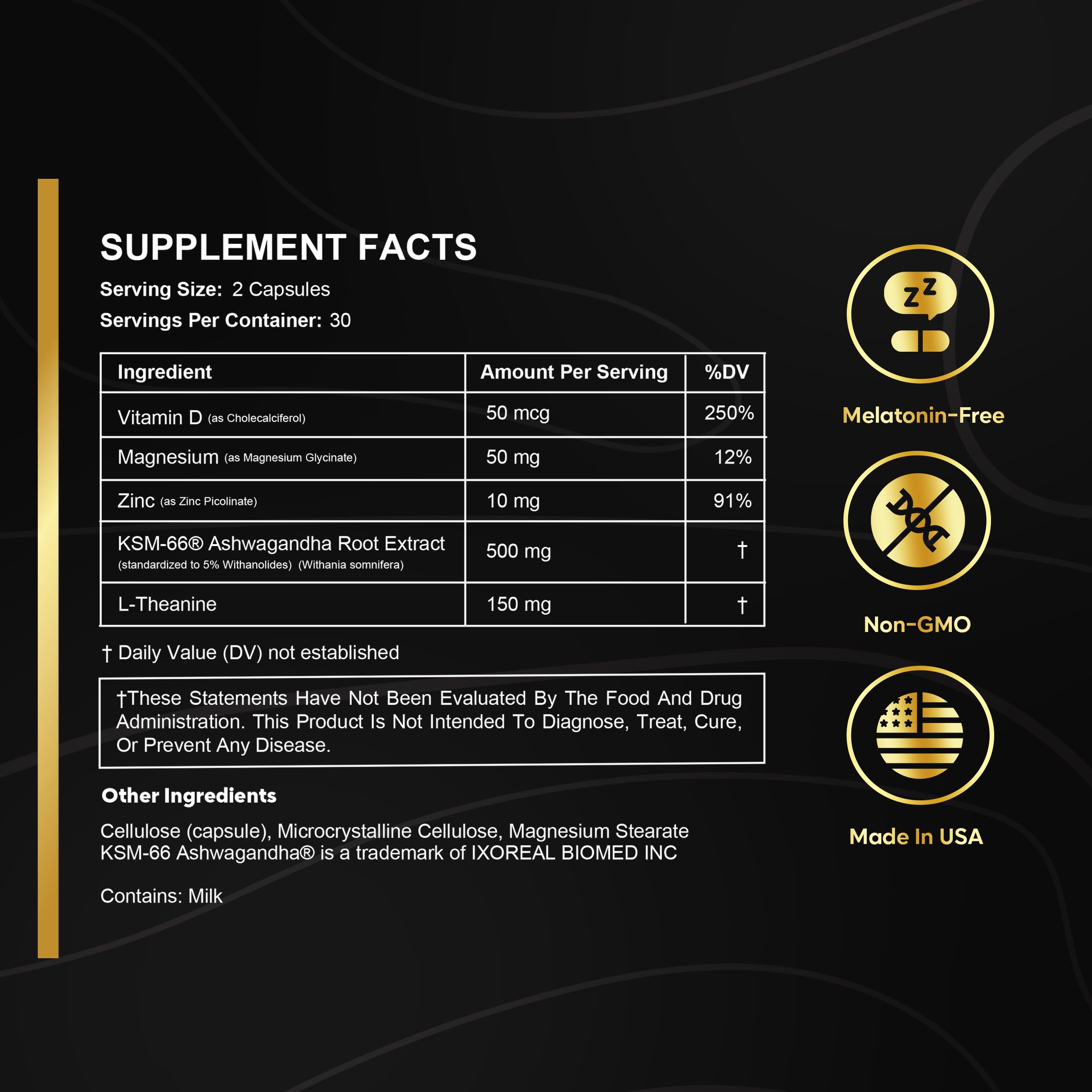PrimeX Sleep and use Capsules back view with dosage information