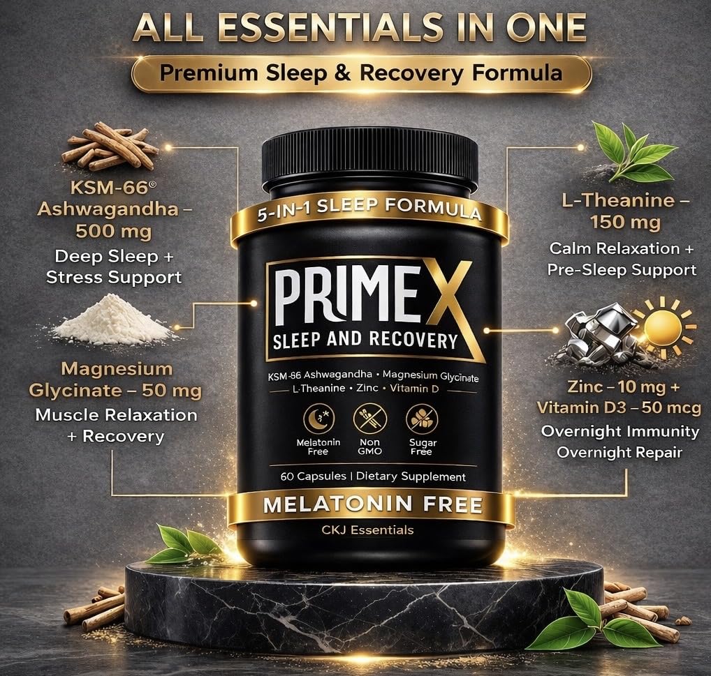 PrimeX Sleep and use Capsules on a wooden table