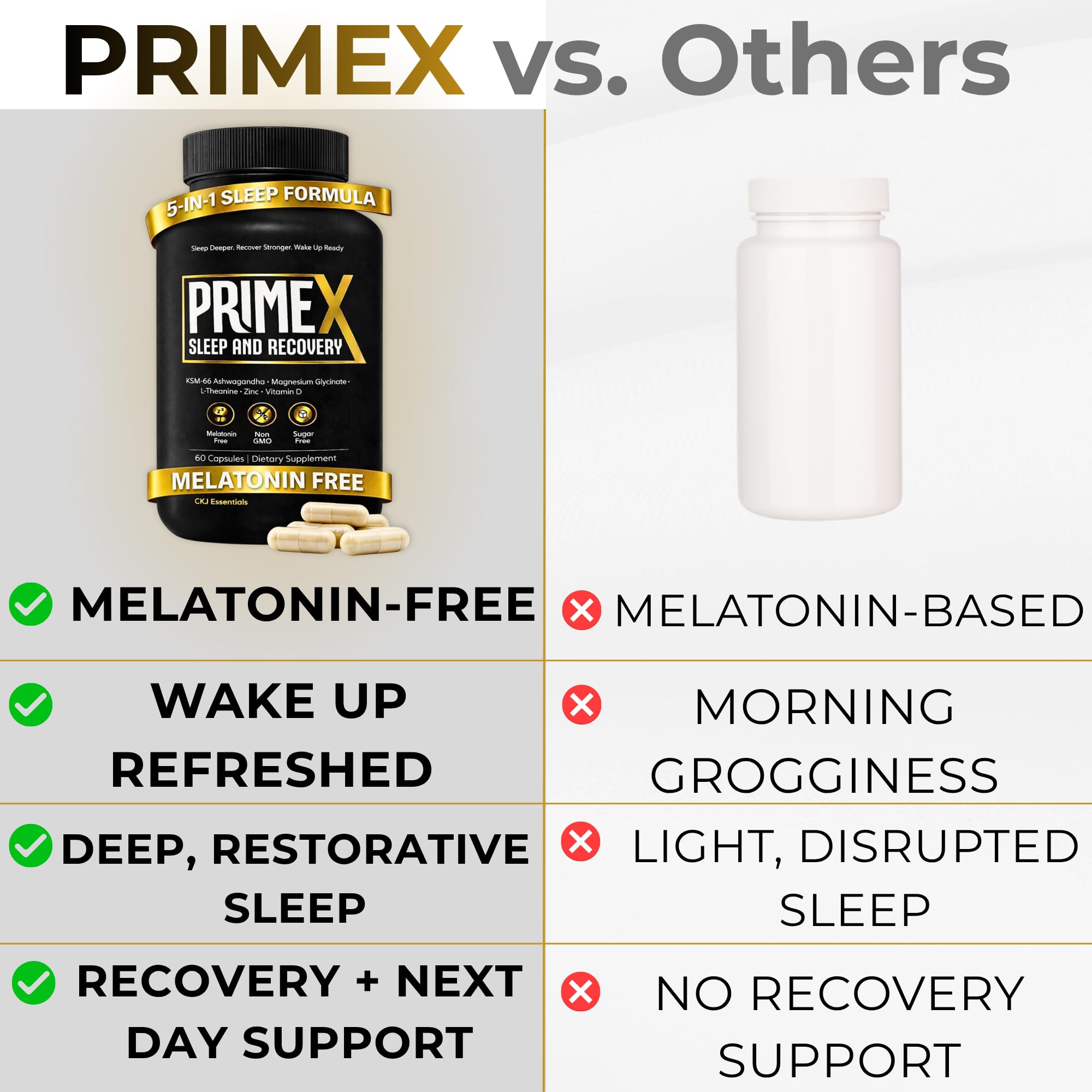 PrimeX Sleep and use Capsules with a measuring spoon