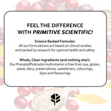 Primitive Scientific Prenatal Vitamins bottle with cap open