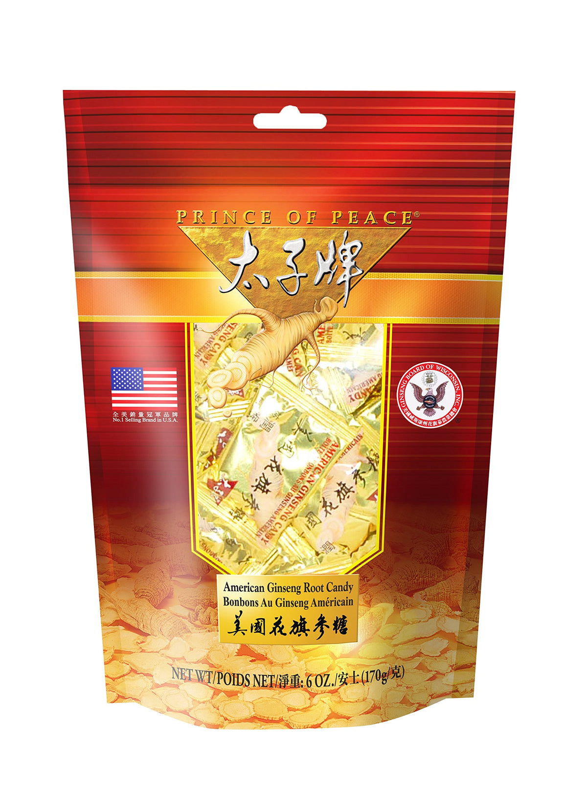 Prince Of Peace American Ginseng Root Candy packaging front view