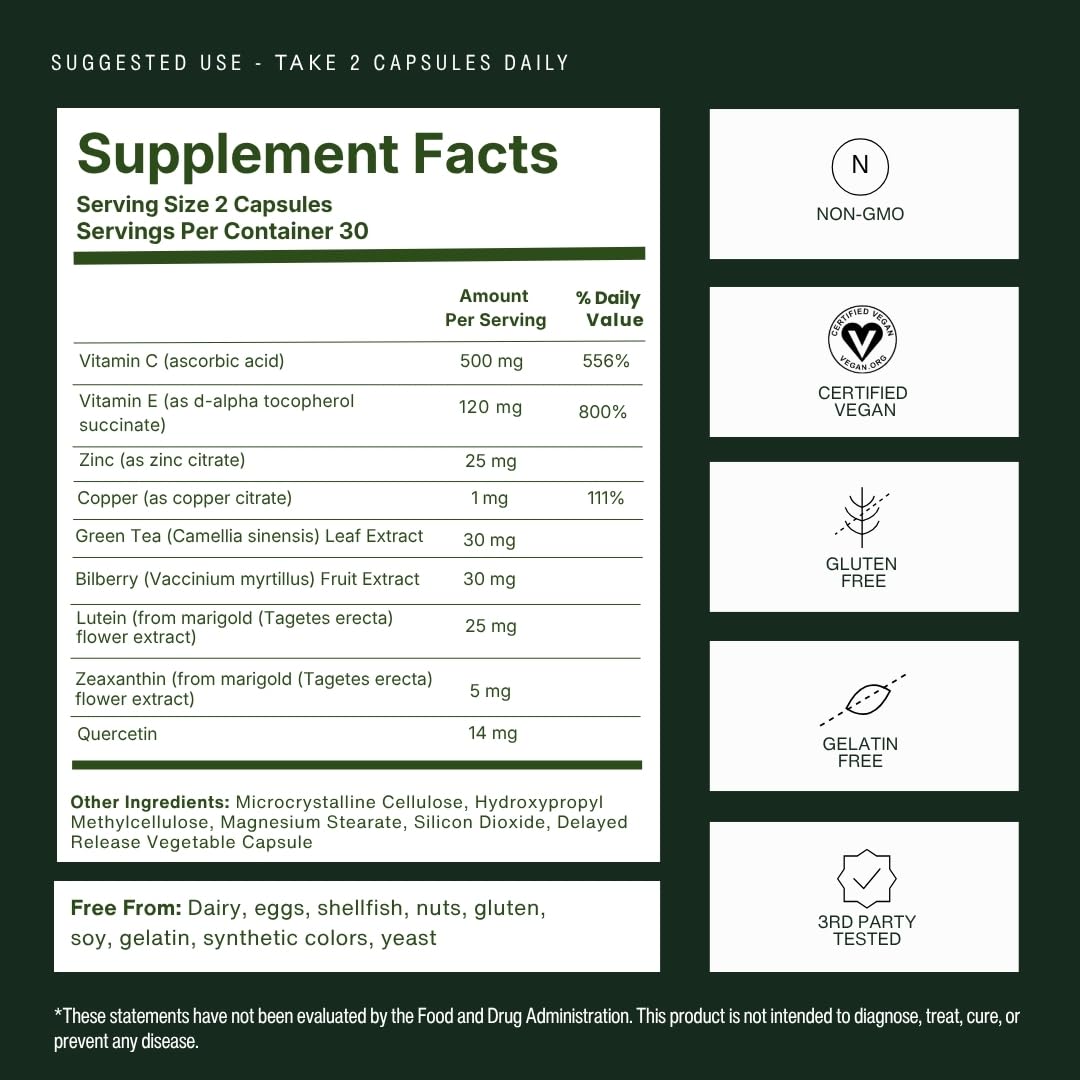 Pristene Macutene Lutein & Zeaxanthin ingredients list