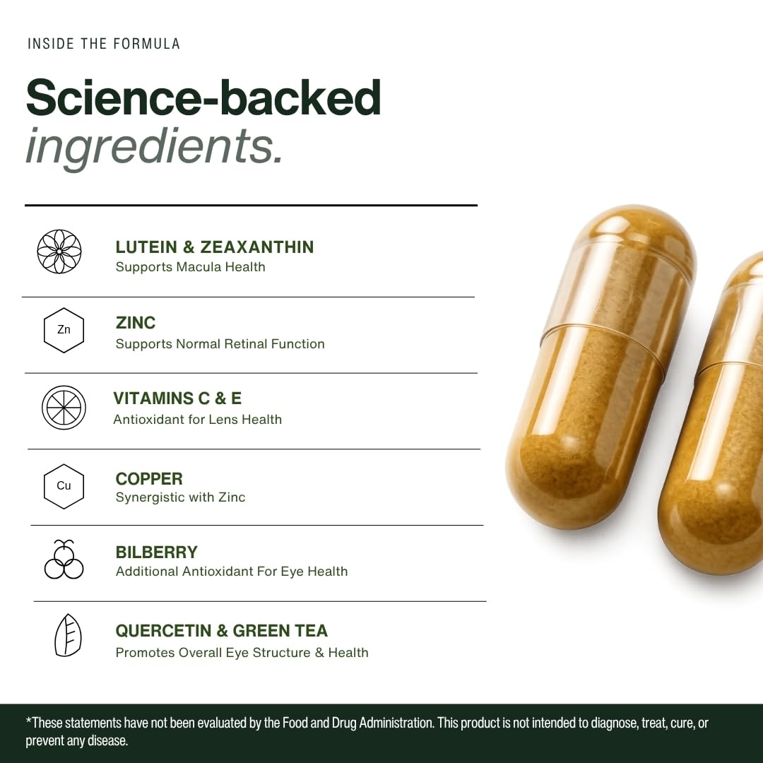 Pristene Macutene Lutein & Zeaxanthin supplement bottle back view