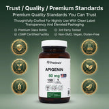PRISTINE'S Apigenin capsules close-up showing size