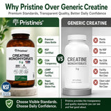 PRISTINE'S Creatine Monohydrate 349g container top view