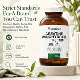 PRISTINE'S Creatine Monohydrate 349g packaging side view
