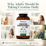 PRISTINE'S Creatine Monohydrate supplement with measuring scoop