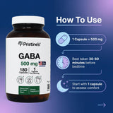 PRISTINE'S GABA Capsules packaging dimensions