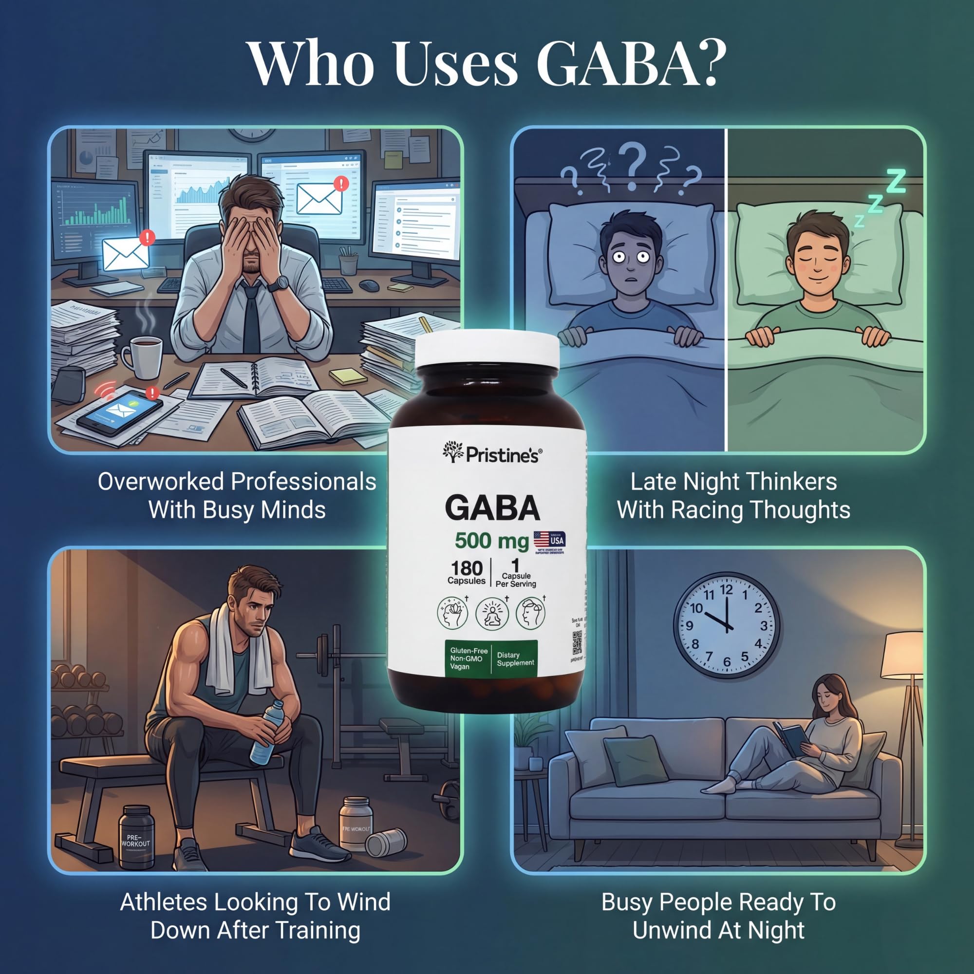 PRISTINE'S GABA Capsules supplement facts