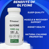 PRISTINE'S Glycine 1000mg Capsules bottle with label