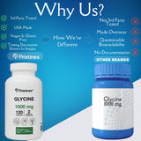 PRISTINE'S Glycine 1000mg Capsules opened bottle