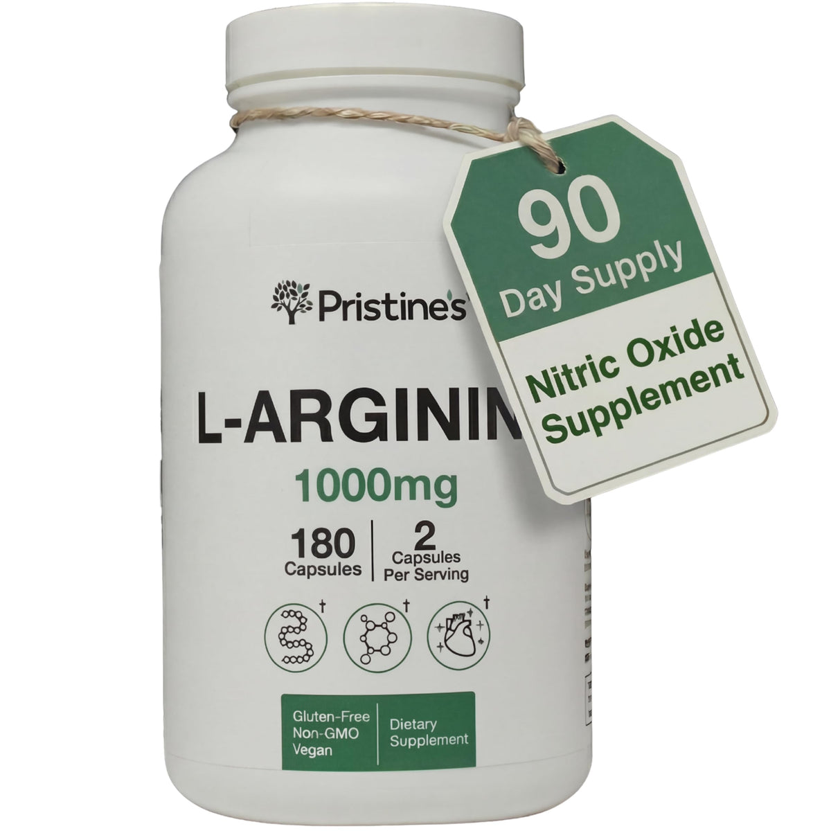 PRISTINE'S L-Arginine 1000mg capsules front view