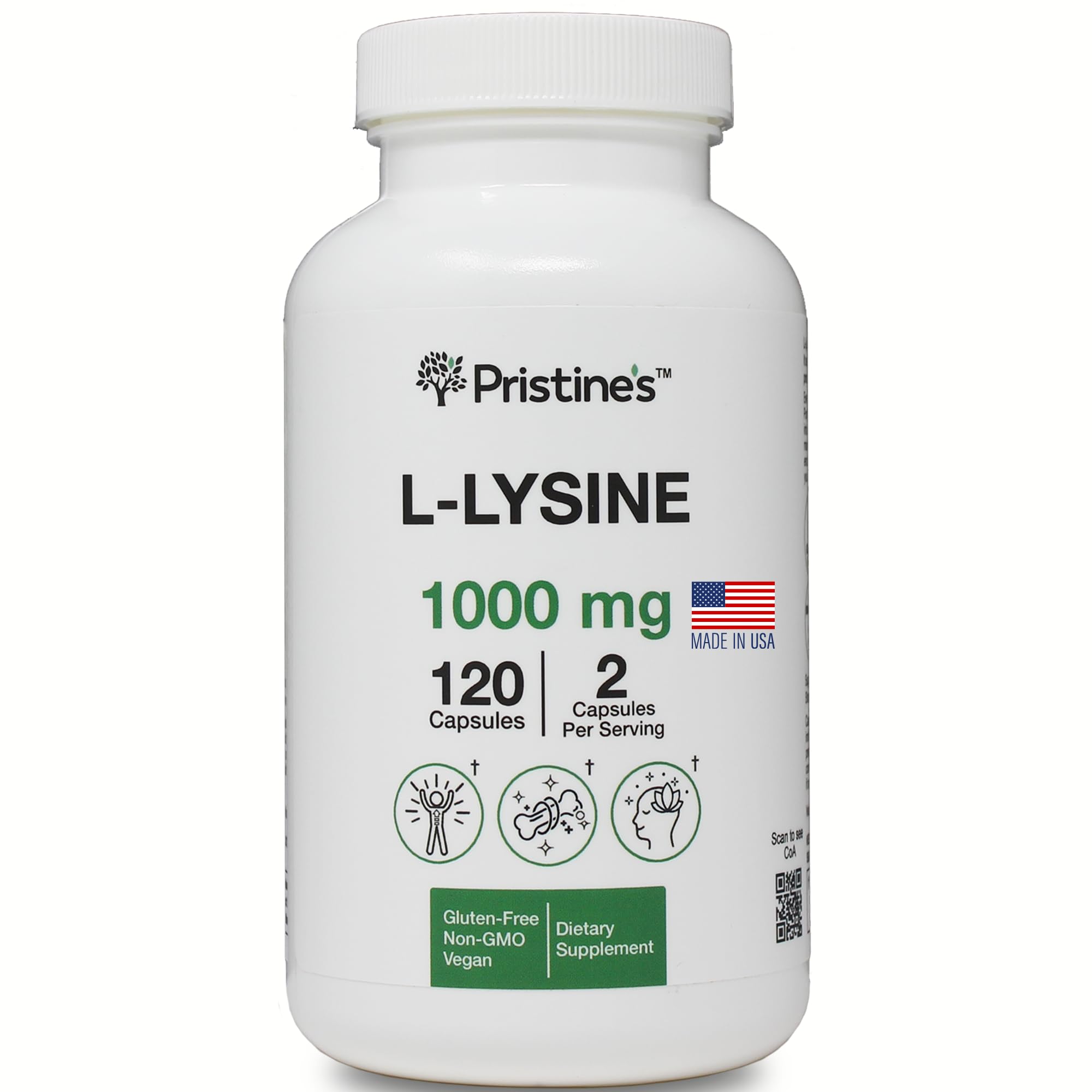 PRISTINE'S L-Lysine Supplement 118g front view