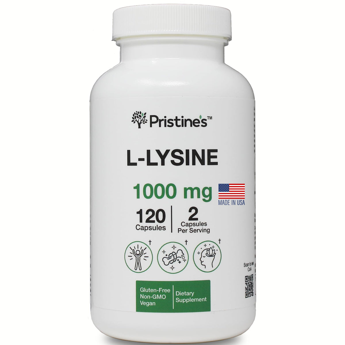 PRISTINE'S L-Lysine Supplement 118g front view
