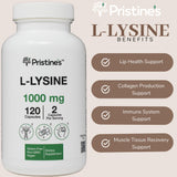 PRISTINE'S L-Lysine Supplement packaging side view