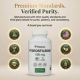 PRISTINE'S Pterostilbene bottle with label