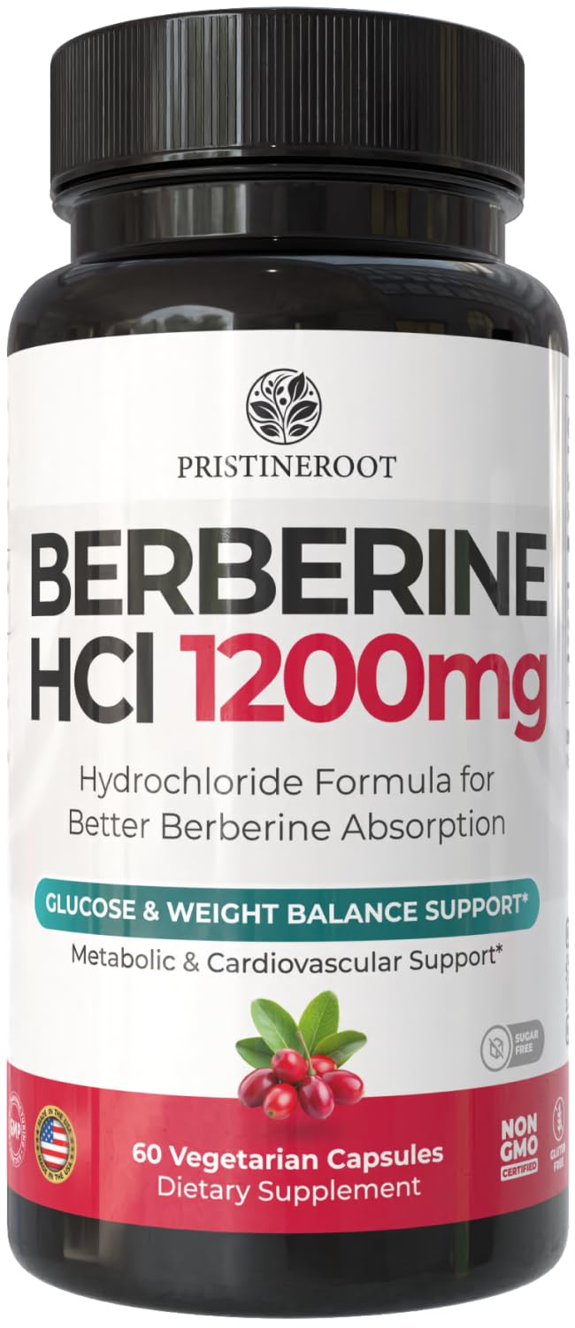 PristineRoot Berberine Supplement 1200mg side view