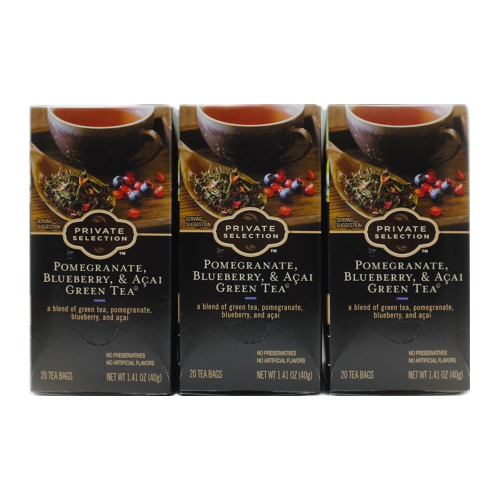 Private Selection Pomegranate, Blueberry & Acai Green Tea box front view