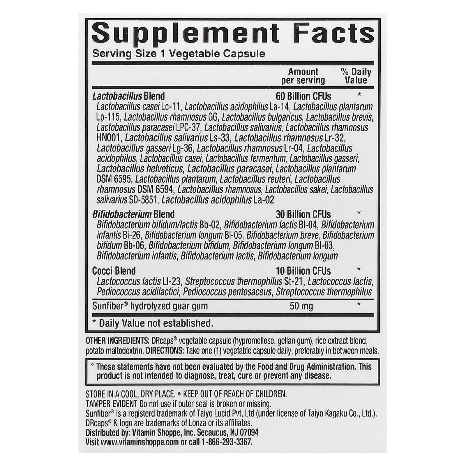 ProBioCare Probiotic Supplement 28g packaging side view